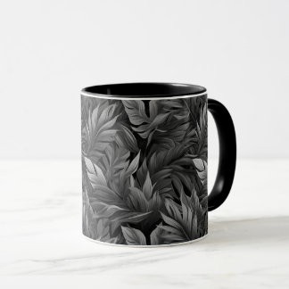 Tropische Blätter in Schwarzweiß Tasse