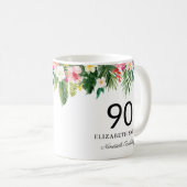 Tropische Blätter in Wasserfarbe Personalisiert zu Kaffeetasse (VorderseiteRechts)