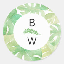 Tropische Blätter in Wasserfarbe