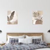 Tropische Blätter - Japandi Set - Wall Art - Minim (Schlafzimmer)