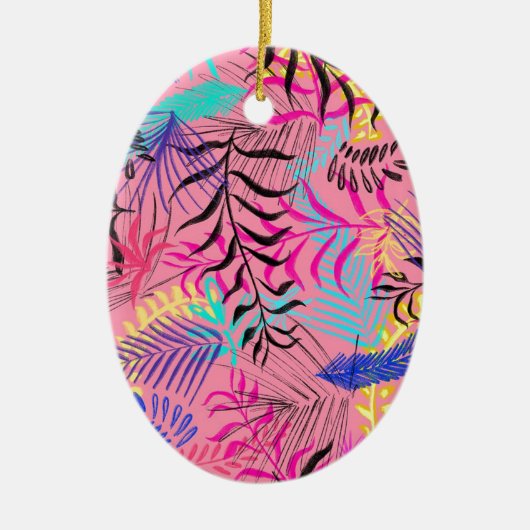 Tropische Blätter Keramik Ornament (Vorne)