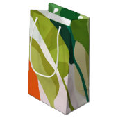 Tropische Blätter Kleine Geschenktüte (Rückseite Schrägansicht)