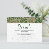 Tropische Blätter Kraftpapier Hochzeitkarte Begleitkarte (Stehend Vorderseite)