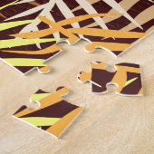 Tropische Blätter Leaf Naturemuster Brauner Orange Puzzle (Seite)