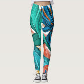 Tropische Blätter Leggings (Vorderseite)
