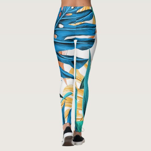 Tropische Blätter Leggings (Rückseite)