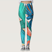 Tropische Blätter Leggings (Vorderseite)