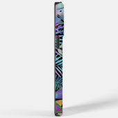 Tropische Blätter, leicht Aquamariner Name, schwar Case-Mate iPhone Hülle (Rückseite / Rechts)