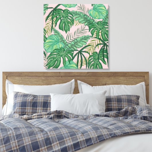 Tropische Blätter Leinwanddruck (Insitu (Schlafzimmer))