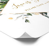 Tropische Blätter Liebe ist Sweet Dessert Bar Sign Poster (Ecke)