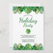 Tropische Blätter Lights Foliage Holiday Beach Par Einladung (Vorderseite)