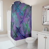 Tropische Blätter Lila Duschvorhang (Beispiel)