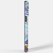 Tropische Blätter, Lila Name, weiß Case-Mate iPhone Hülle (Rückseite / Rechts)