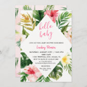 Tropische Blätter Luau Baby Shower Einladungskarte Einladung (Vorne/Hinten)