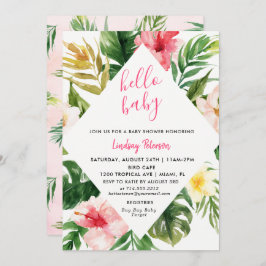 Tropische Blätter Luau Baby Shower Einladungskarte Einladung