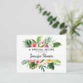Tropische Blätter Luau Brautparty Rezept Karte (Stehend Vorderseite)