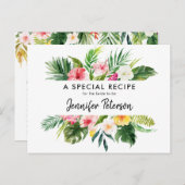 Tropische Blätter Luau Brautparty Rezept Karte (Vorne/Hinten)