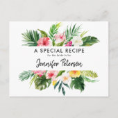 Tropische Blätter Luau Brautparty Rezept Karte (Vorderseite)