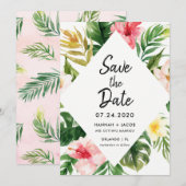 Tropische Blätter Luau Wedding retten Terminkarten Einladung (Vorne/Hinten)