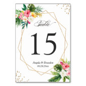 Tropische Blätter Luau Wedding Tischnummer (Rückseite)