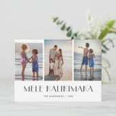 Tropische Blätter Mele Kalikimaka Foto Weihnachten (Stehend Vorderseite)