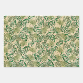 Tropische Blätter mit grünem beigen Sand