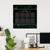 Tropische Blätter mit grüner und schwarzer Chic Poster (Heimbüro)