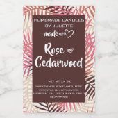 Tropische Blätter mit Sojascreme Pink Burgundy Pac Lebensmitteletikett (Einzelnes Label)