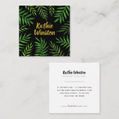 tropische Blätter mit Wasserfarbe Pflanze Quadratische Visitenkarte (Vorne/Hinten)