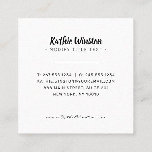 tropische Blätter mit Wasserfarbe Pflanze Quadratische Visitenkarte (Rückseite)