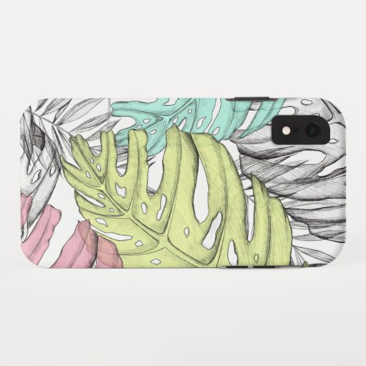 Tropische Blätter Mode Case-Mate iPhone Hülle (Rückseite (Horizontal))