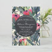 Tropische Blätter Moderne Hochzeitseinladung Einladung (Stehend Vorderseite)