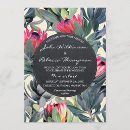 Tropische Blätter Moderne Hochzeitseinladung Einladung