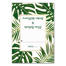 Tropische Blätter Moderne Hochzeitspass Tischnummer