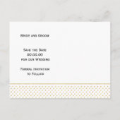 Tropische Blätter Moderne rosa Hochzeit Retten Sie Ankündigungspostkarte (Rückseite)