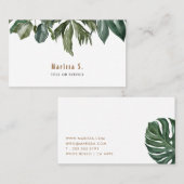 Tropische Blätter Moderne Visitenkarte (Vorne/Hinten)