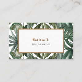 Tropische Blätter Moderne Visitenkarte