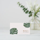 Tropische Blätter Moderne Visitenkarte (Stehend Vorderseite)