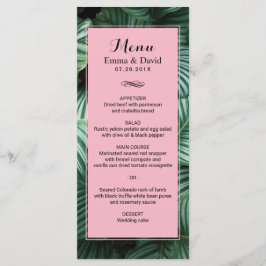 Tropische Blätter Modernes Luau Wedding Menu Menükarte