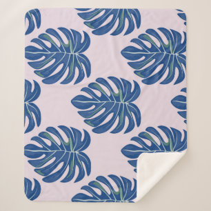 Tropische Blätter modisches, nahtloses Muster Sherpadecke