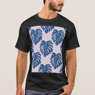 Tropische Blätter modisches, nahtloses Muster T-Shirt