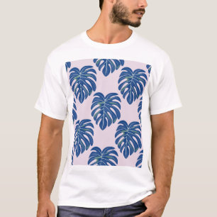 Tropische Blätter modisches, nahtloses Muster T-Shirt