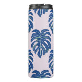 Tropische Blätter modisches, nahtloses Muster Thermosbecher (Rückseite)