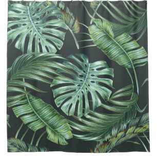 Tropische Blätter, Monstera, Bananenblätter, Dschu Duschvorhang