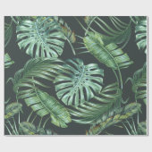 Tropische Blätter, Monstera, Bananenblätter, Dschu Geschenkpapier (Flach)