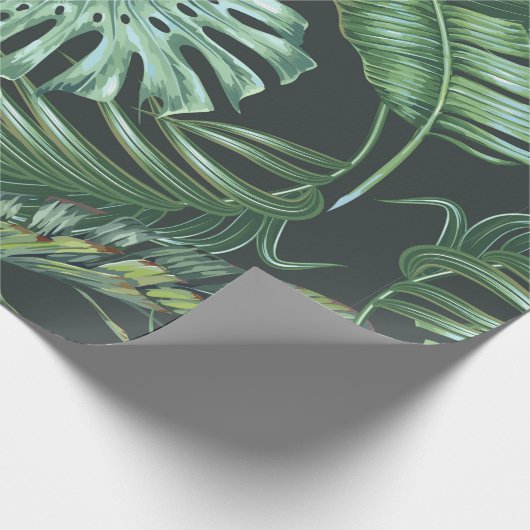 Tropische Blätter, Monstera, Bananenblätter, Dschu Geschenkpapier (Ecke)
