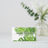 Tropische Blätter | Monstera-Blätter Visitenkarte (Stehend Vorderseite)