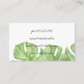 Tropische Blätter | Monstera-Blätter Visitenkarte (Rückseite)
