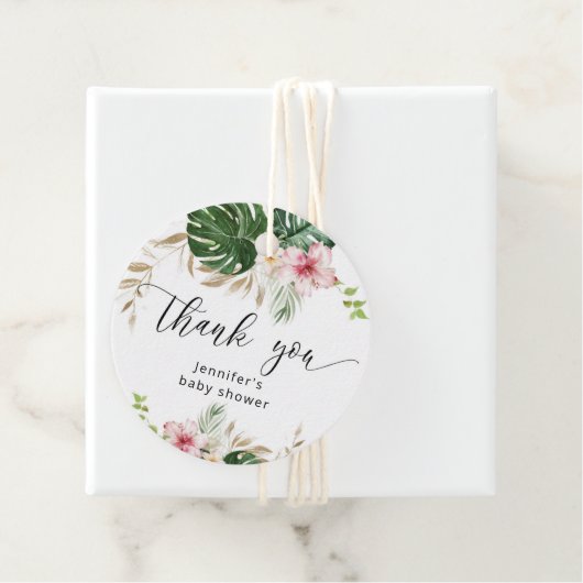 Tropische Blätter Monstera Girl Dusche Geschenkanhänger (Beispiel)