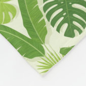 Tropische Blätter & Monstera Nahtloses Muster Fleecedecke (Ecke)